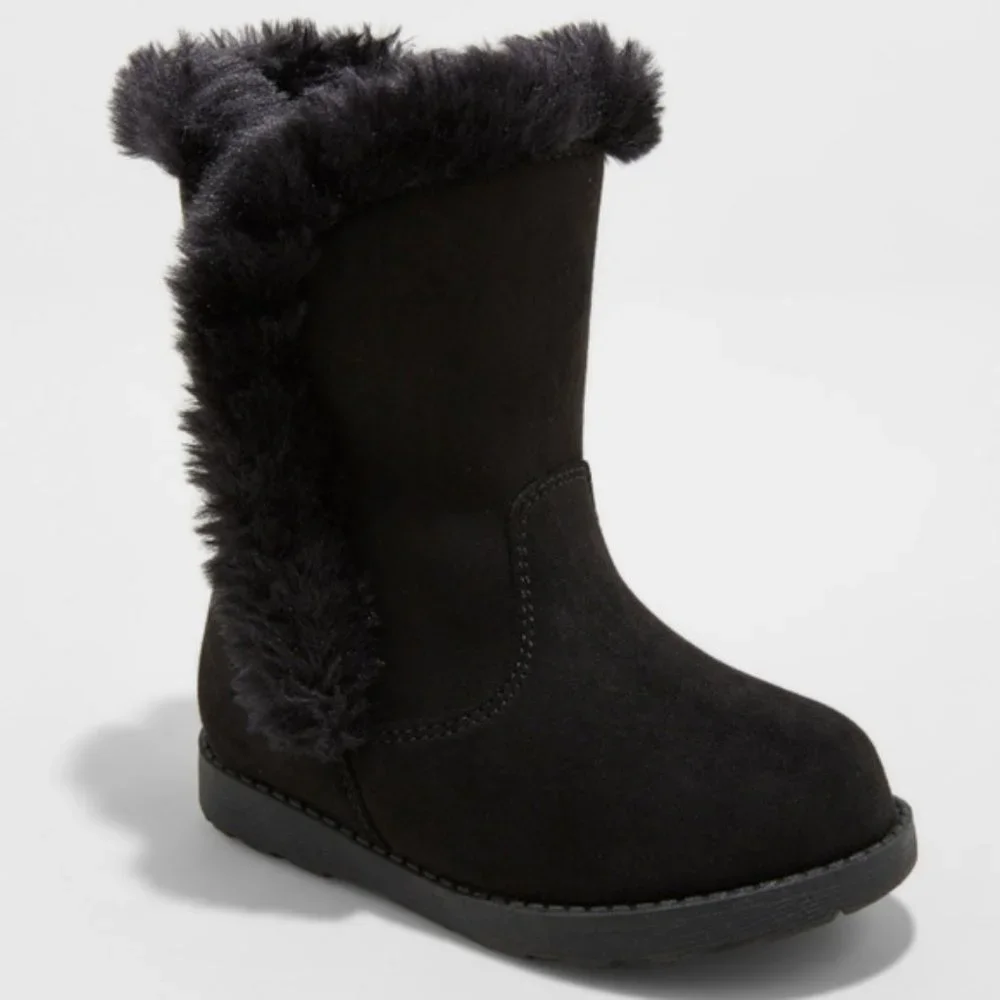 Toddler‎ Girls' Katrina Fleece Fashion Boots Black - Cat & Jack